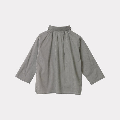 儿童藏青色条纹棉衬衫