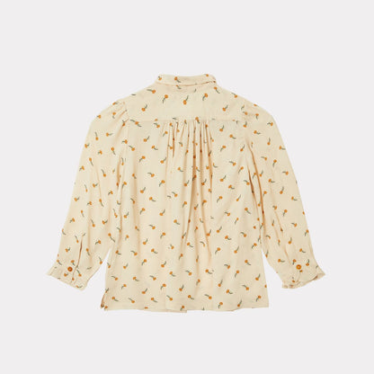 女童米色花朵印花衬衫