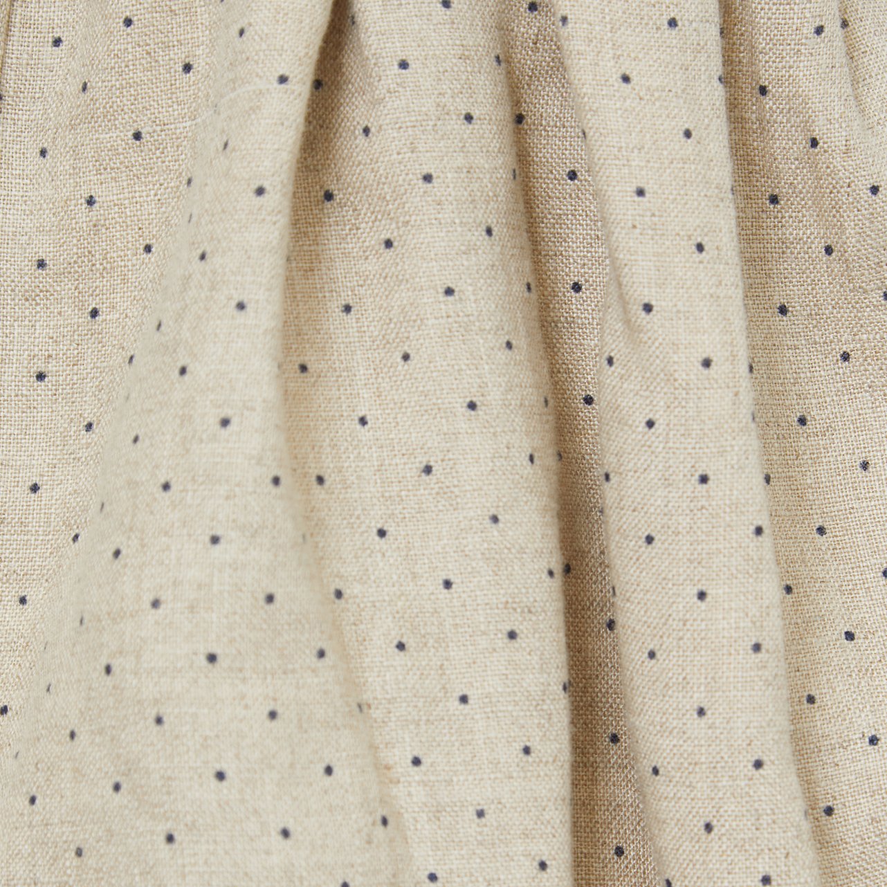 女婴奶油白圆点亚麻连体衣