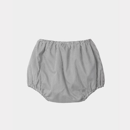 婴儿藏青色条纹棉灯笼裤