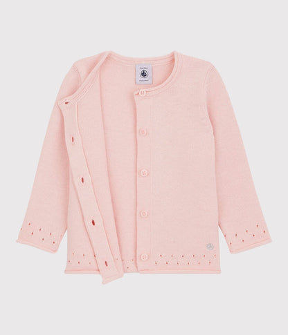 女婴粉色棉开衫