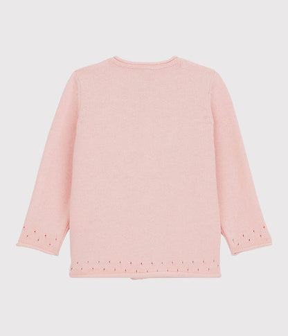 女婴粉色棉开衫