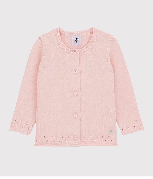 女婴粉色棉开衫