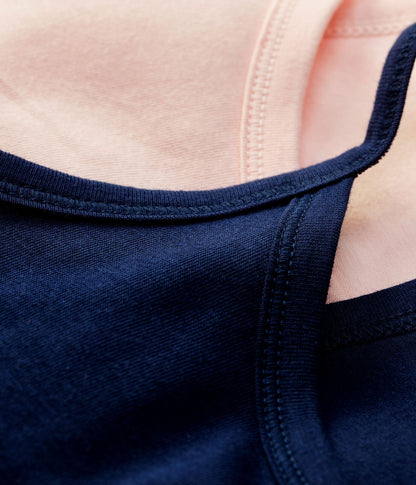 女童藏青色&粉色棉内衣套装