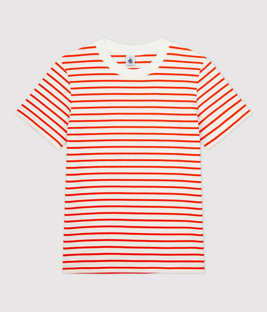 女童红色条纹棉T恤