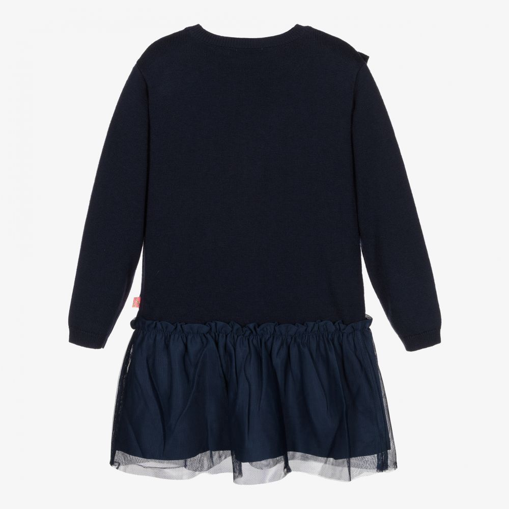 女童藏青色蝴蝶结连衣裙