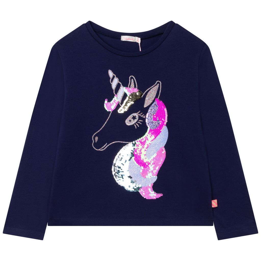 女童藏青色棉T恤