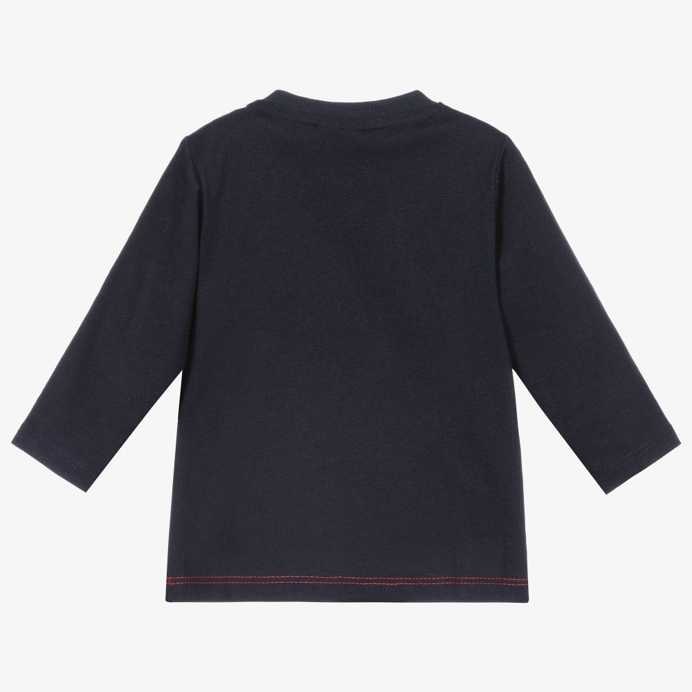 男婴蓝色Logo棉T恤