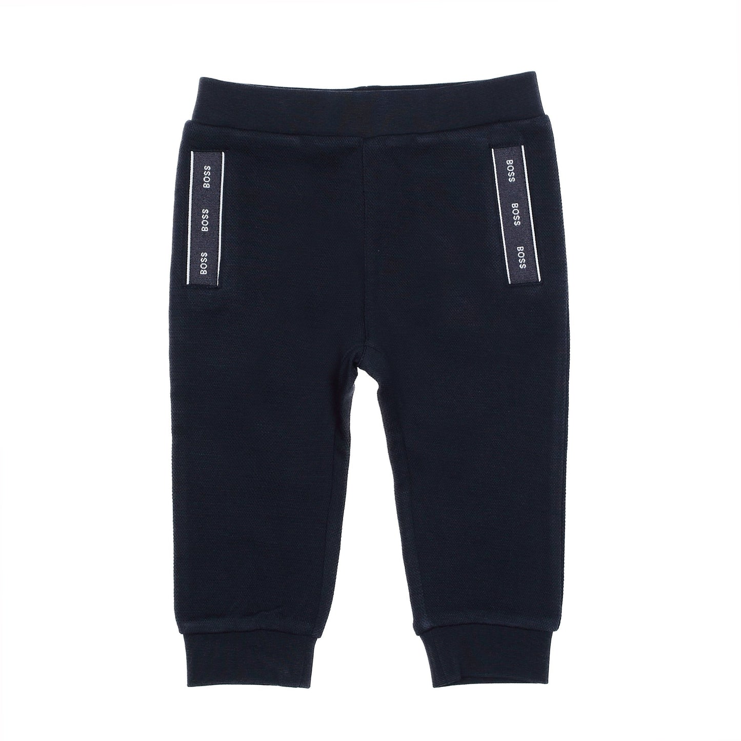 男婴藏青色Logo棉套装