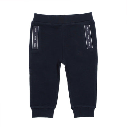 男婴藏青色Logo棉套装