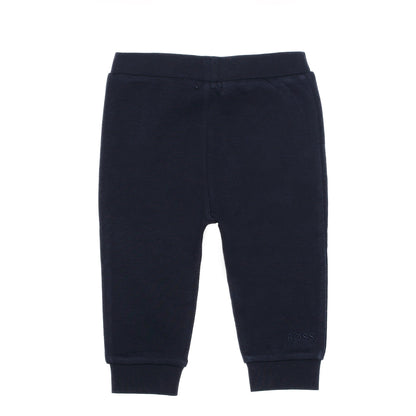 男婴藏青色Logo棉套装