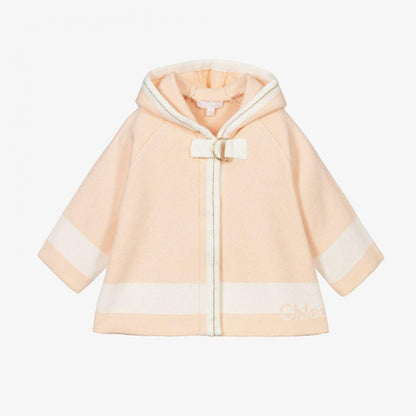 女婴淡粉色连帽外套