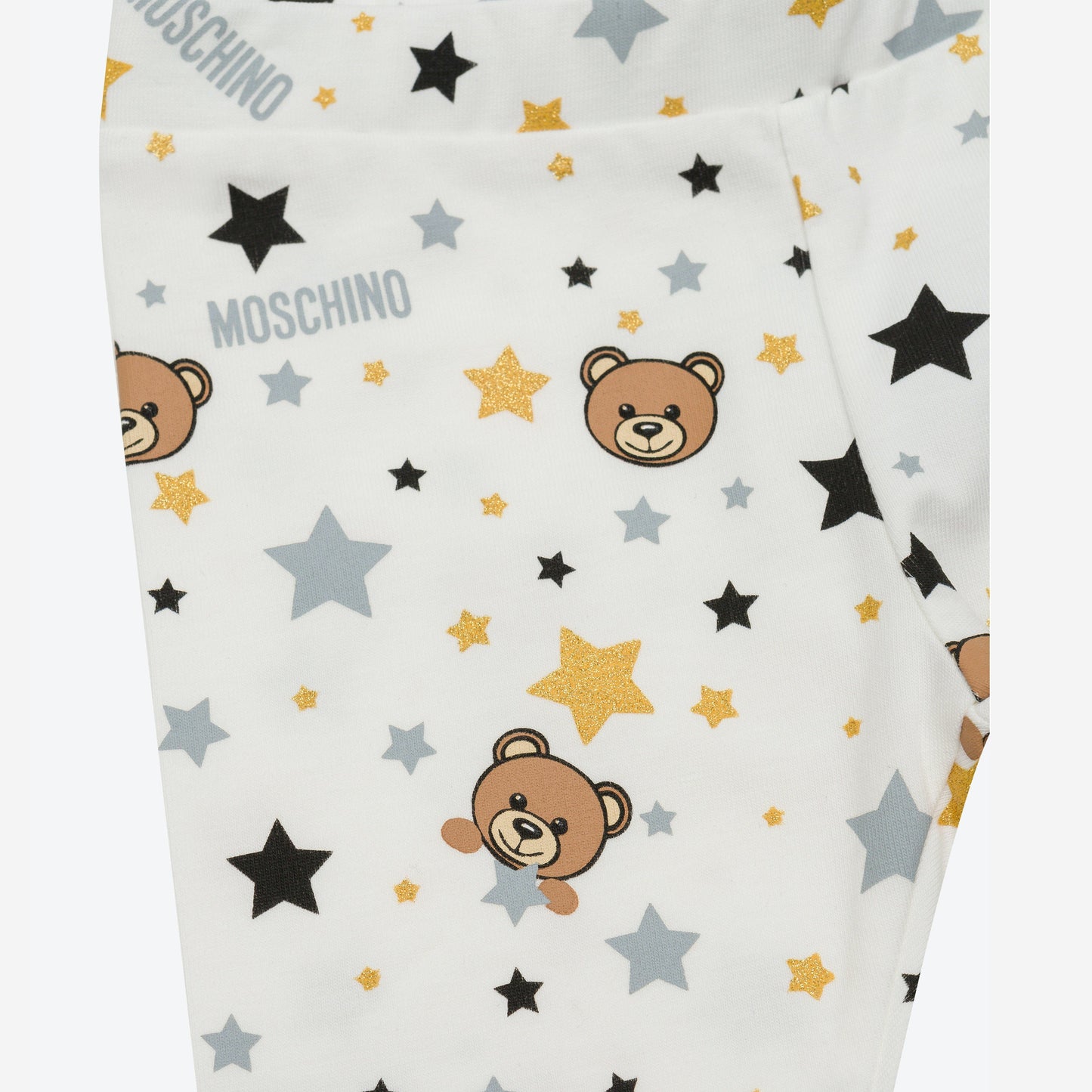 女婴白色星星印花棉打底裤