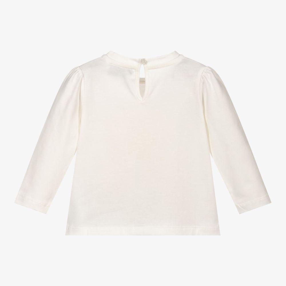 女婴白色Logo棉T恤