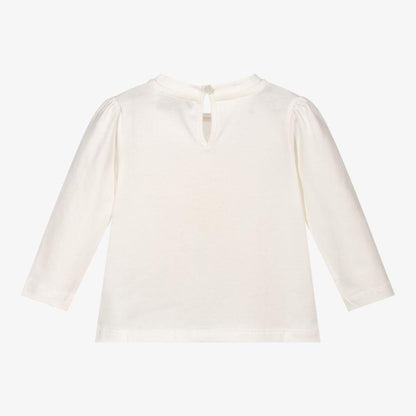 女婴白色Logo棉T恤