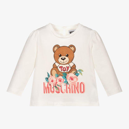 女婴白色Logo棉T恤