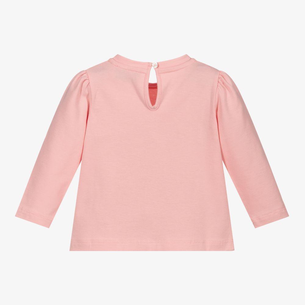 女婴粉色Logo棉T恤