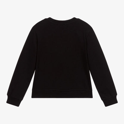 女童黑色Logo棉卫衣