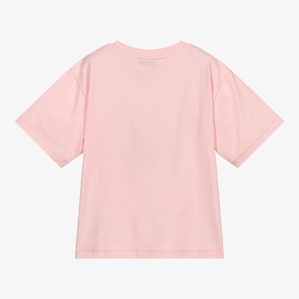 女童粉色印花棉T恤