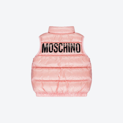 女童粉色Logo羽绒马甲