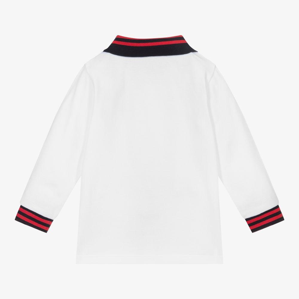 男婴白色棉Polo衫