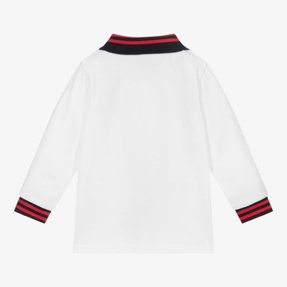 男婴白色棉Polo衫