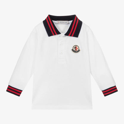 男婴白色棉Polo衫