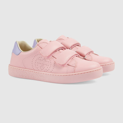 Girls Pink GG Logo Leather Shoes