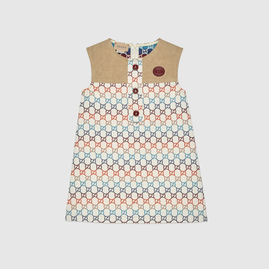 女童白色GG Logo连衣裙