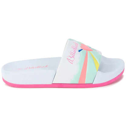 女童白色Logo凉鞋
