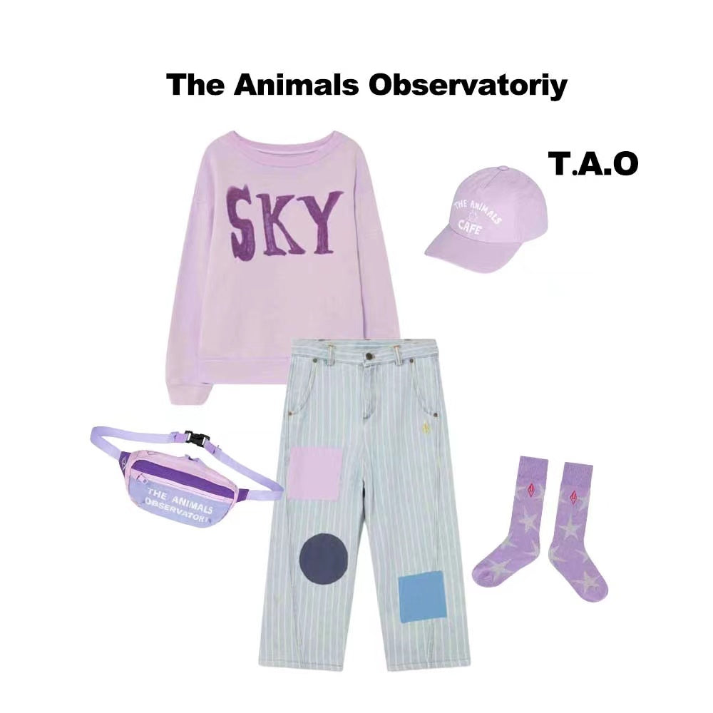 女童紫色星星棉袜