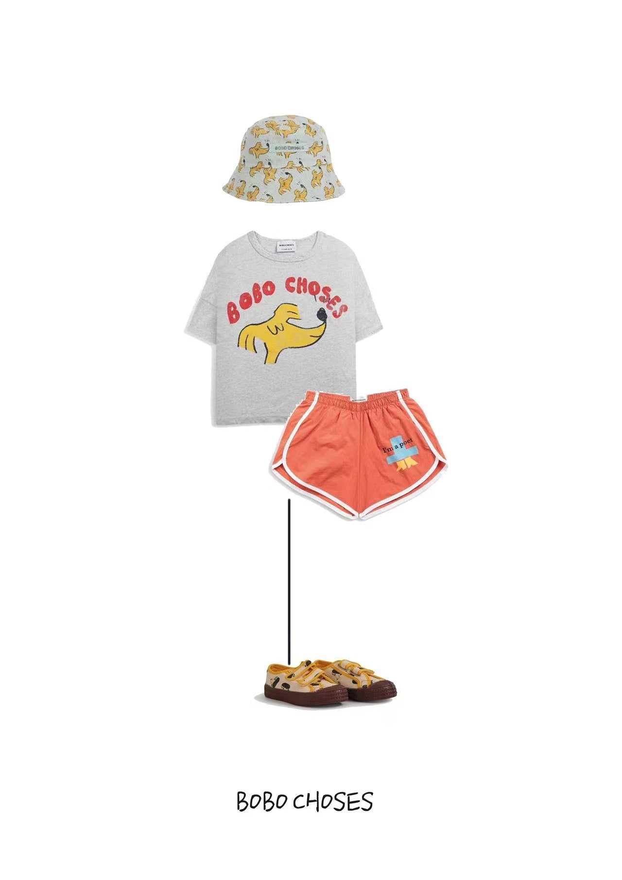 儿童米色印花鞋