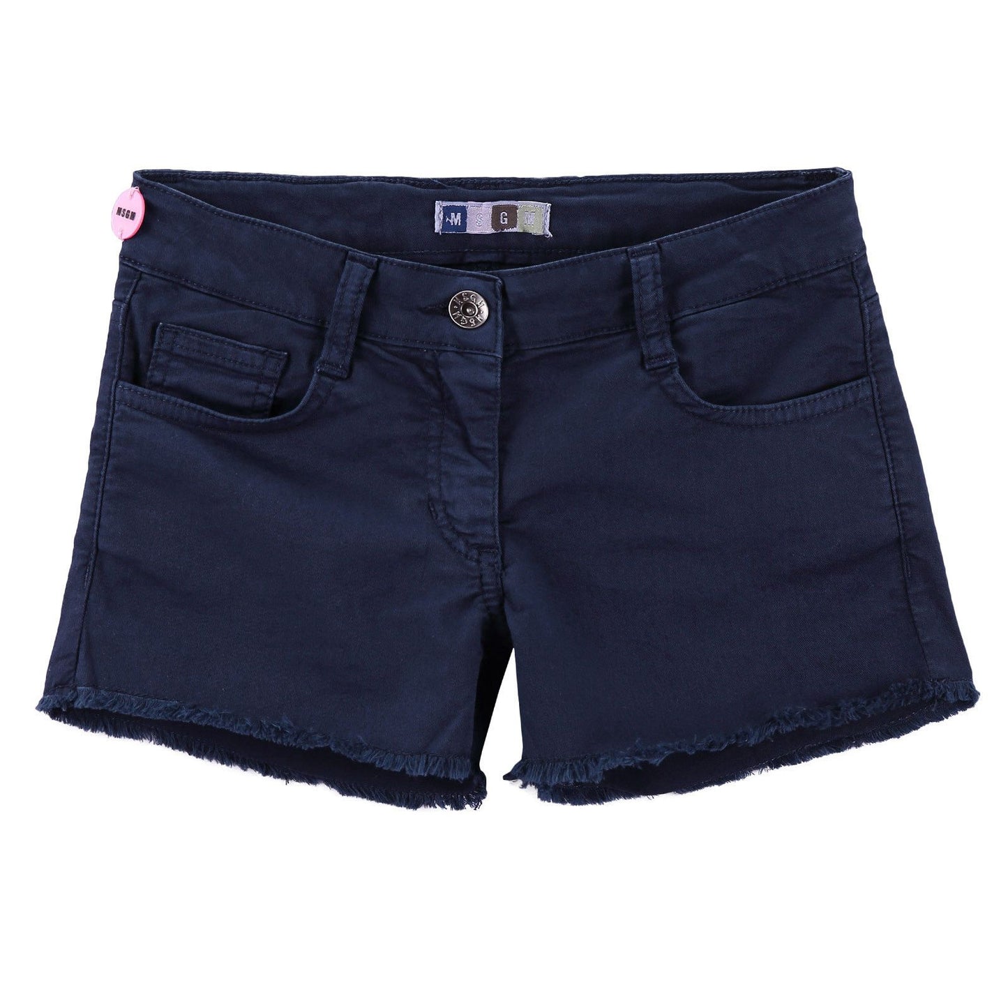 Girls Blue Cotton Gabardine Short