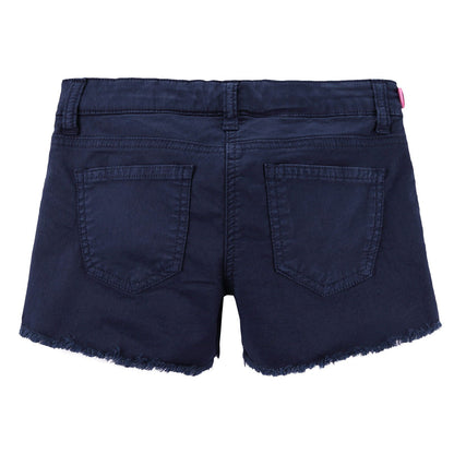 Girls Blue Cotton Gabardine Short