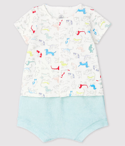 男婴蓝色棉套装