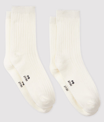 儿童白色棉袜子套装 (2件)