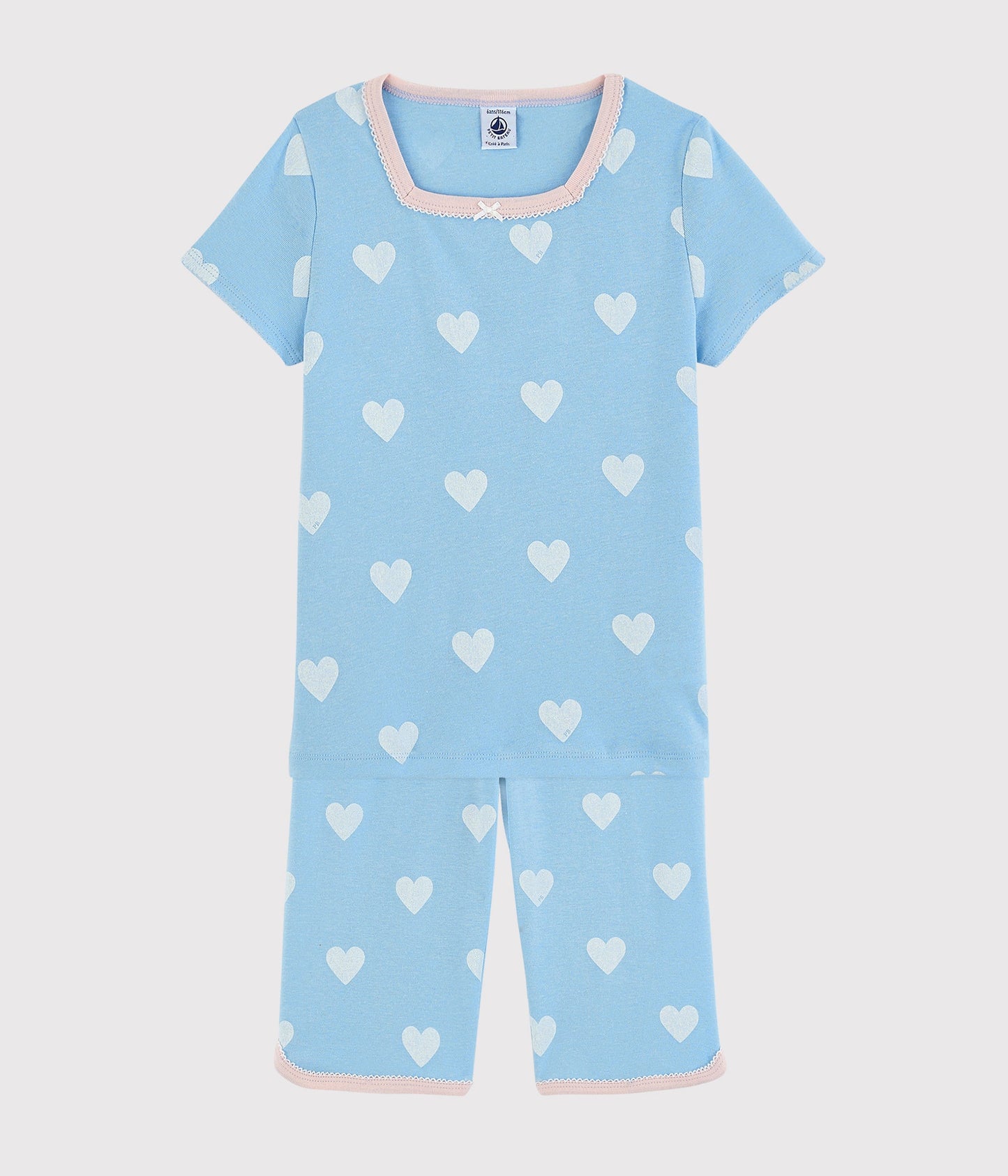 Girls Blue Heart Cotton Nightwear