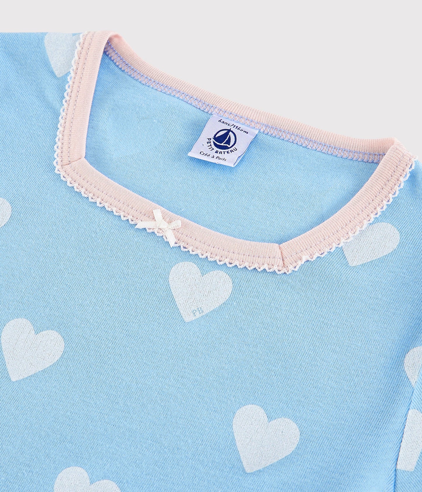 Girls Blue Heart Cotton Nightwear
