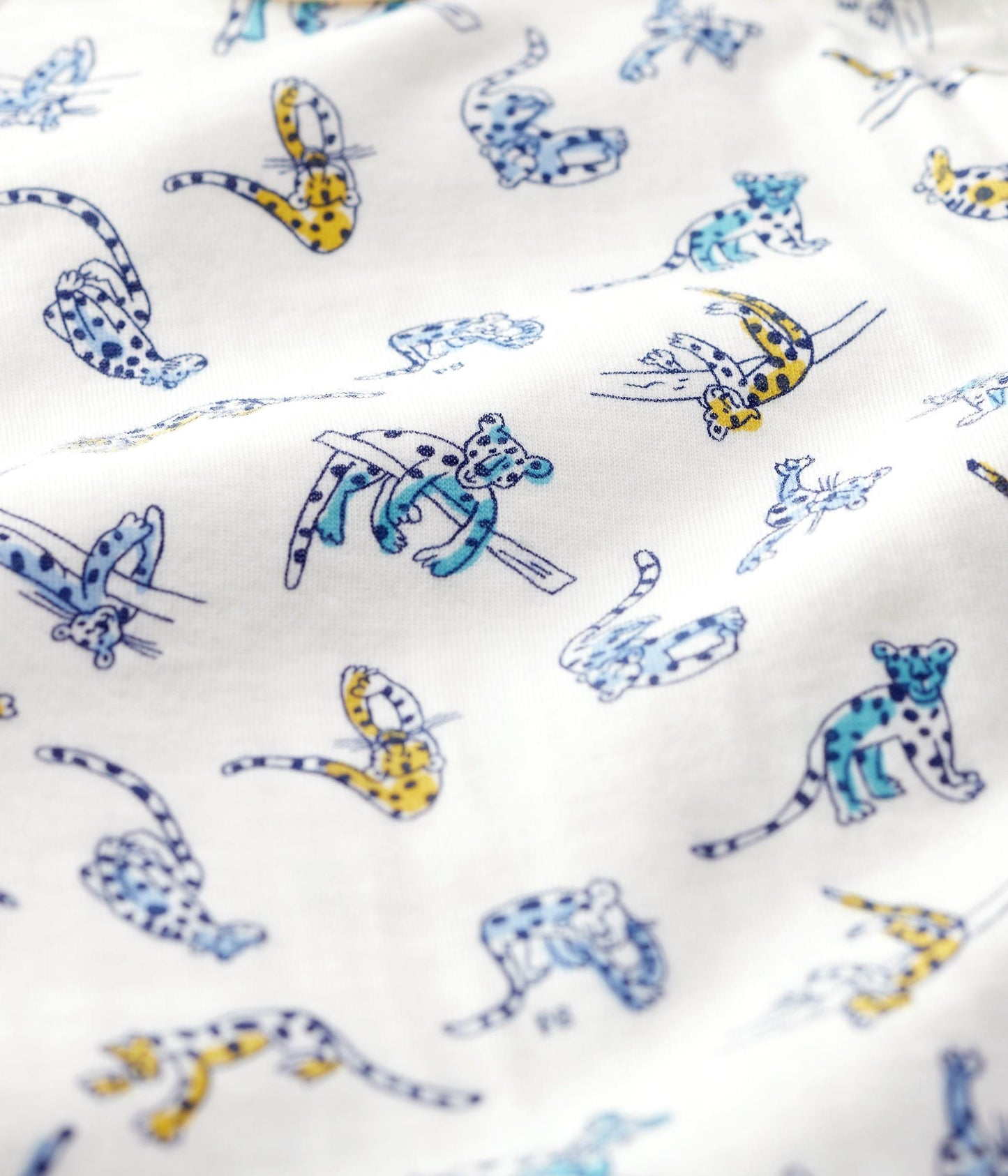 男婴白色印花棉连体衣