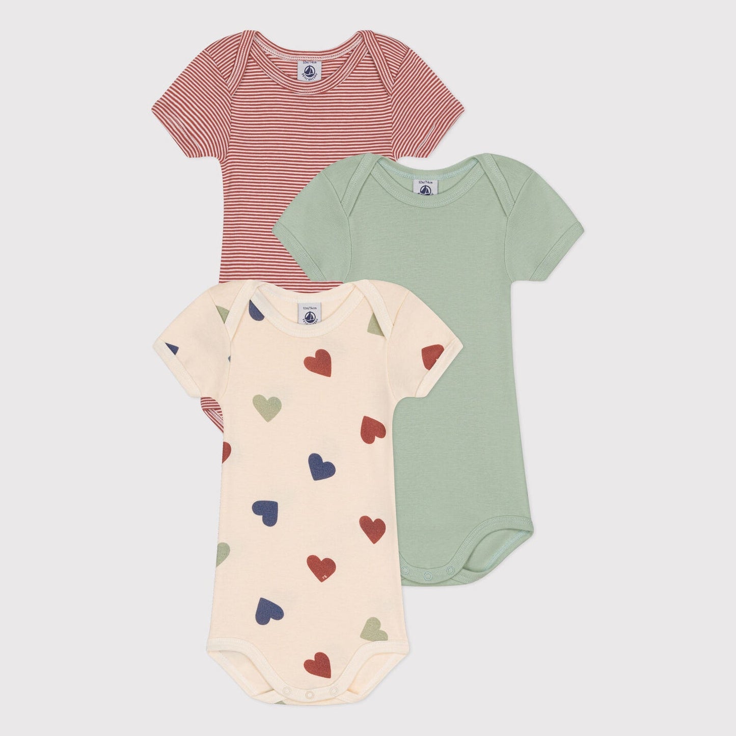 女婴彩色棉连体衣套装(3件)