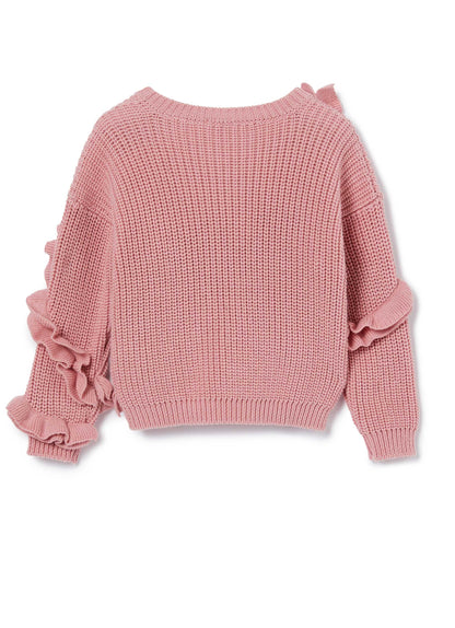 Girls Cameo Rose Cotton Sweater