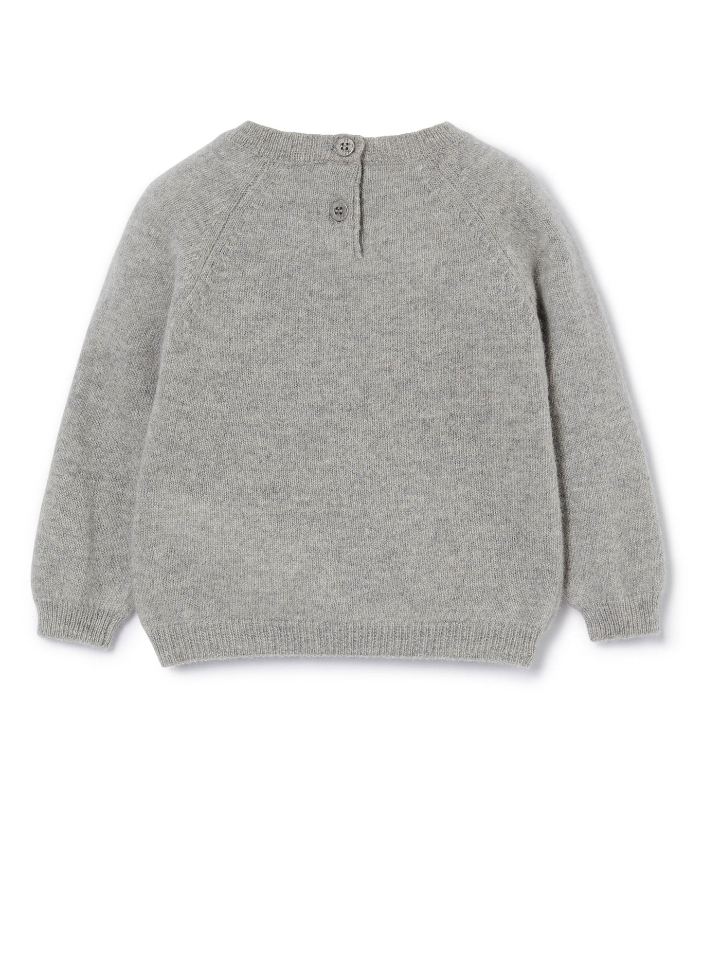 Girls Cloud Grey Virgin Wool Sweater