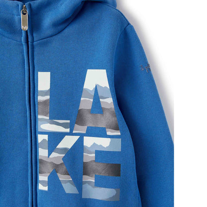 儿童蓝色Logo拉链上衣