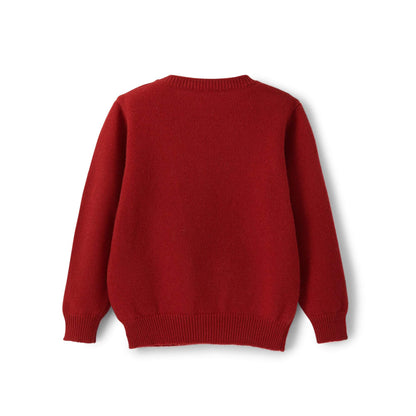 女童红色羊毛毛衣
