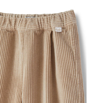 女童米色丝绒长裤