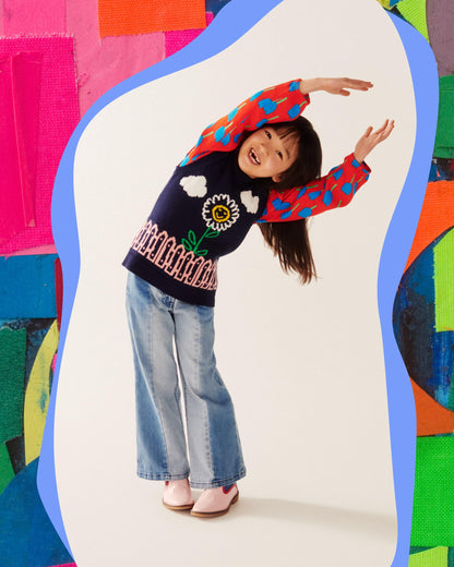 女童深藏青色针织马甲