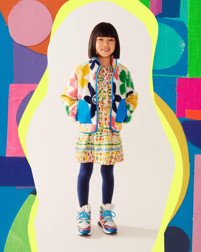 女童彩色笑脸花夹克