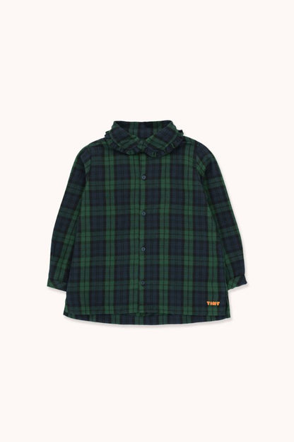 Girls Dark Green Check Shirt