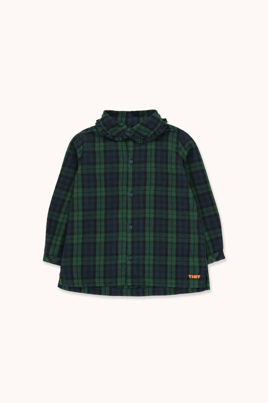 Girls Dark Green Check Shirt