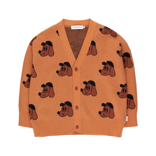 儿童棕色小狗印花开衫